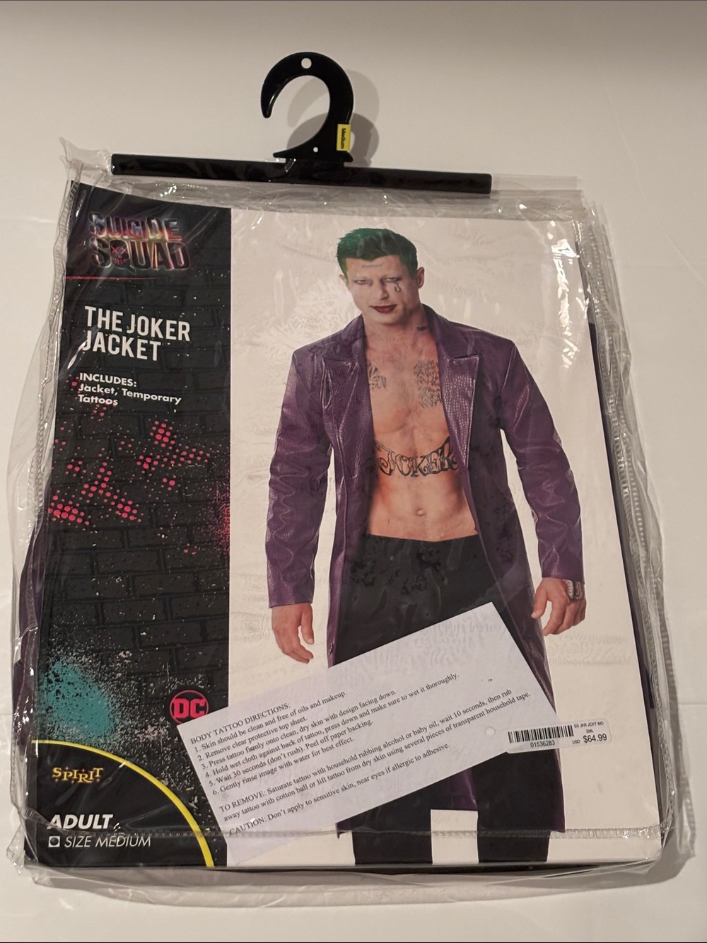 Spirit Halloween Men’s Purple Faux Leather Jacket - ‘The Joker’